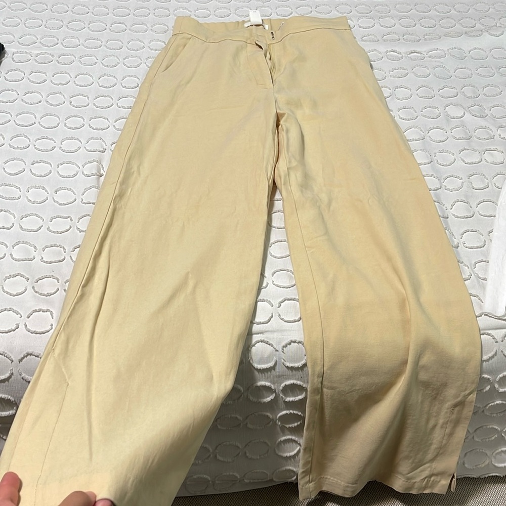 Wide cut straight pants